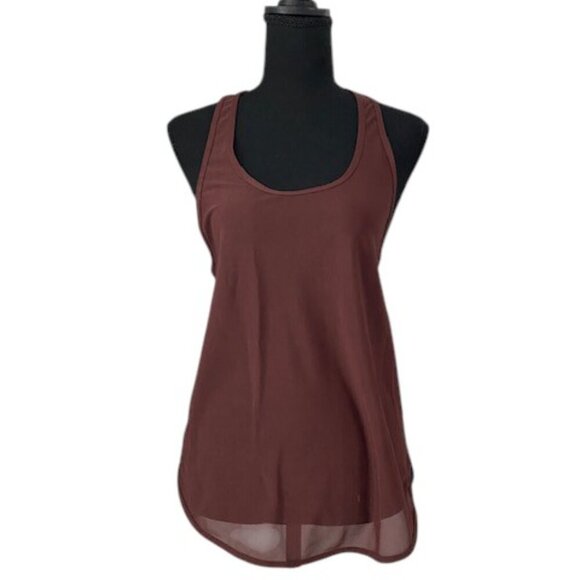 LULULEMON Sheer Mesh Brown 105F Singlet Tank Top Small - Picture 1 of 9